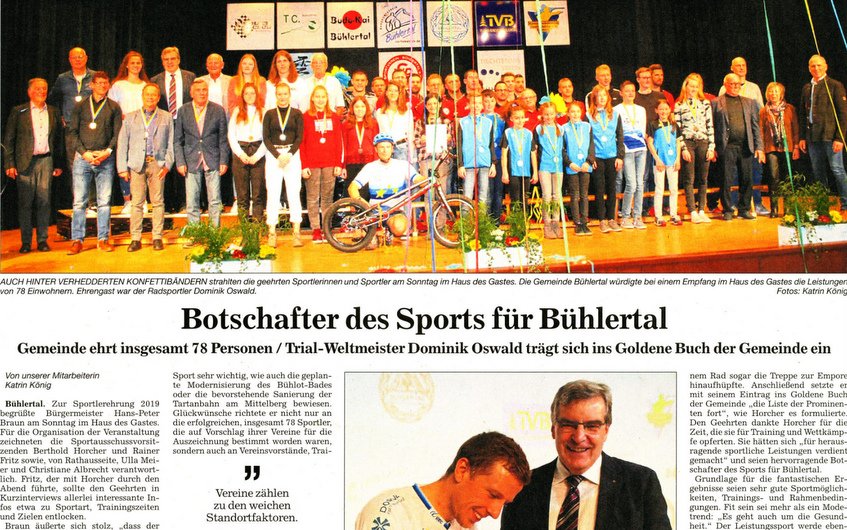 Read more about the article Sportlerehrung der Gemeinde Bühlertal