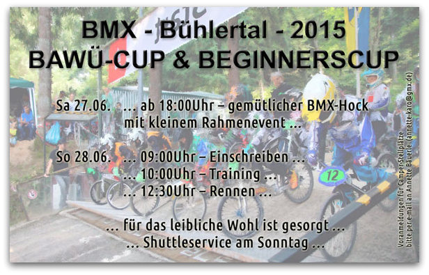 You are currently viewing Bühlertäler BMX Fahrer laden ein zum Baden Württemberg Cup