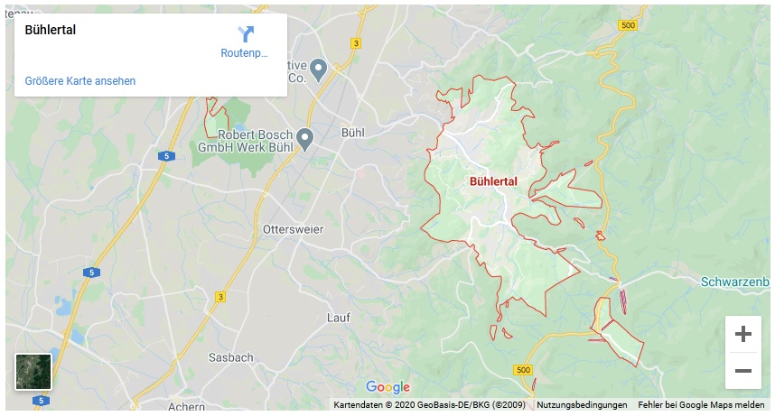 Read more about the article Mit Google Maps nach Bühlertal